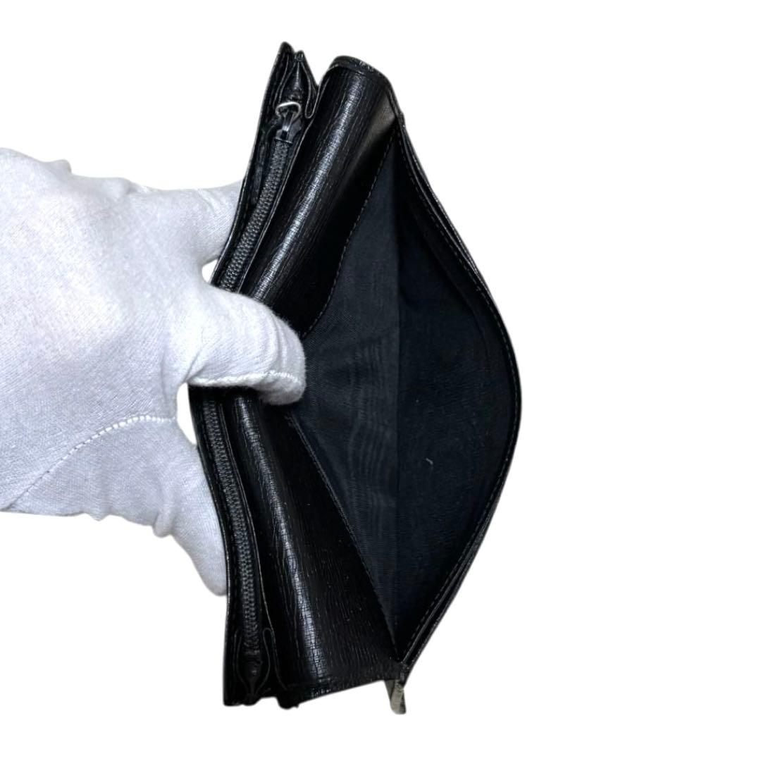 グッチ　112 グッチ　長財布　レザー　ブラック　インターロッキング金具　G金具