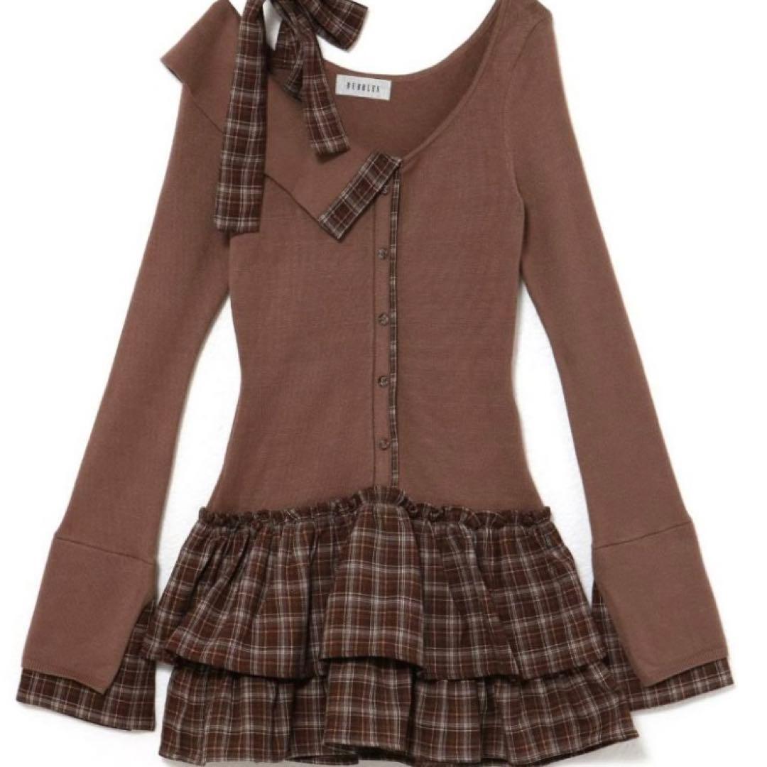 BUBBLES バブルス チェックリボンワンショルワンピース