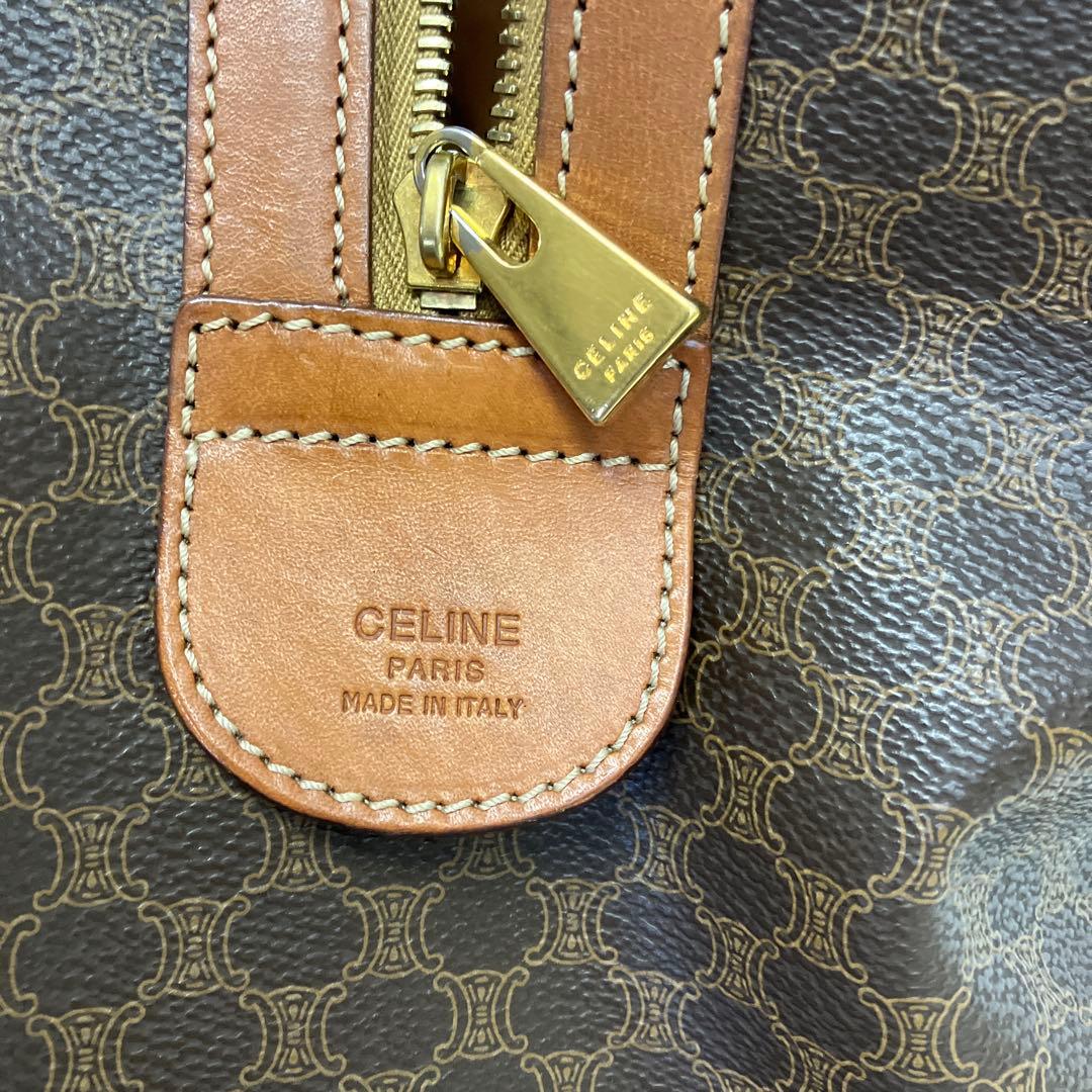 CELINE　ボストンバッグ　マカダム柄　ブラウン　南京錠付き　2940