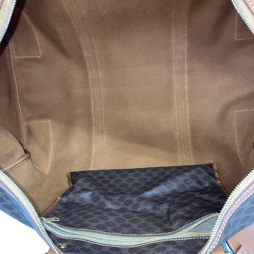 CELINE　ボストンバッグ　マカダム柄　ブラウン　南京錠付き　2940