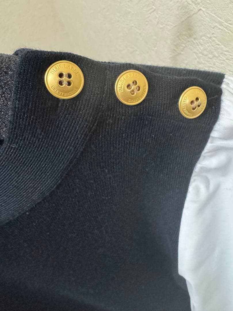 ブルーレーベルクレストブリッジ　ツイードニットドッキングドレス　ベージュ　36