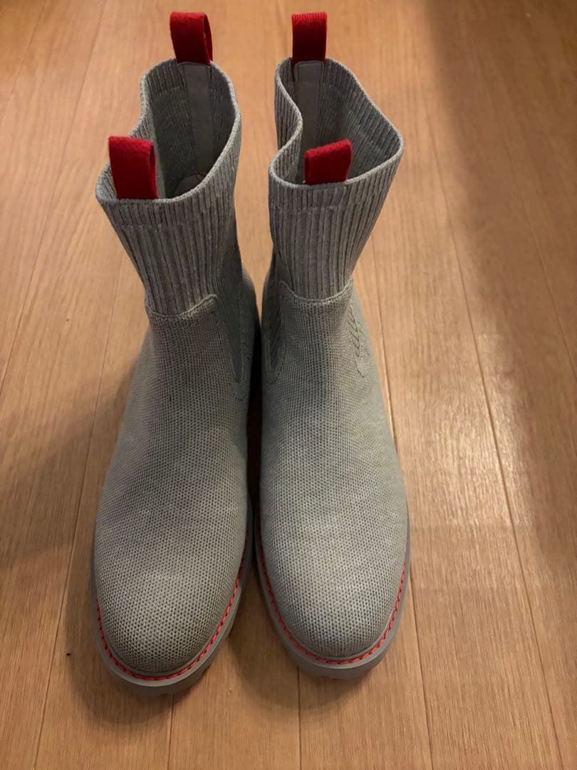 VIVAIA ベージュニットショートブーツ 赤タブ付き