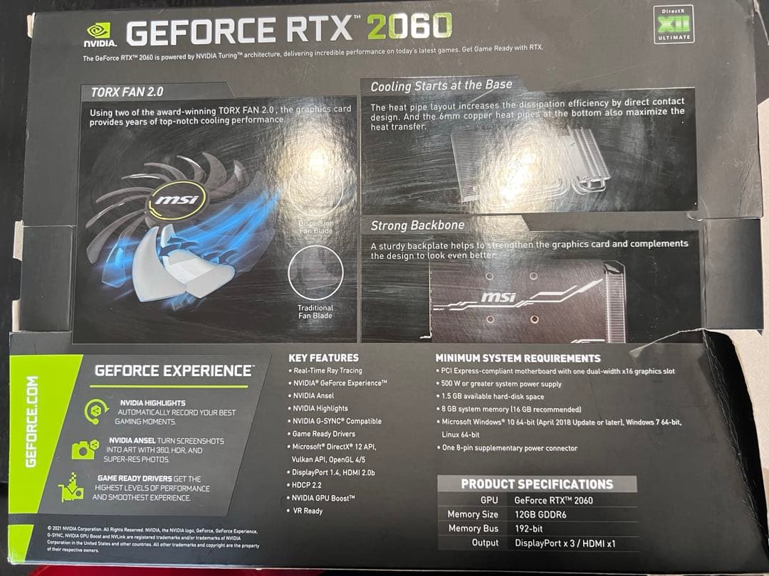 happiness　MSI GeForce RTX 2060 12GB