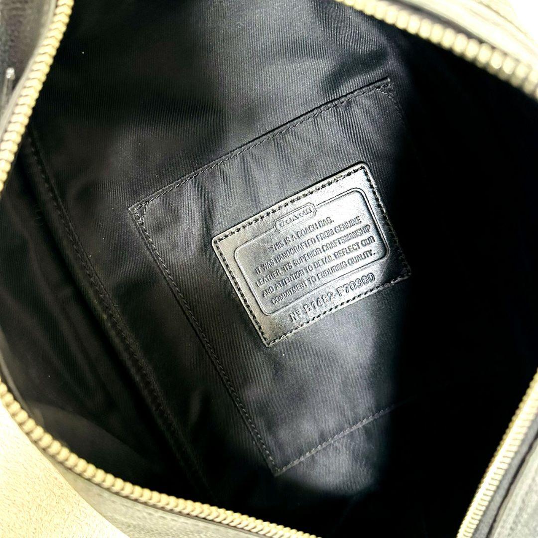 コーチ ボディバッグ トンプソン スリングバッグ ショルダーバッグ レザー 黒