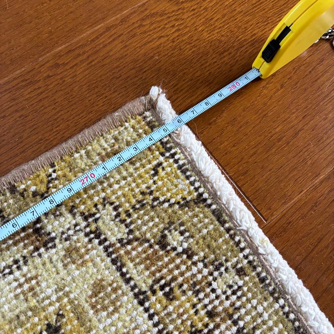 大判イエロー　ヴィンテージラグ　158×276