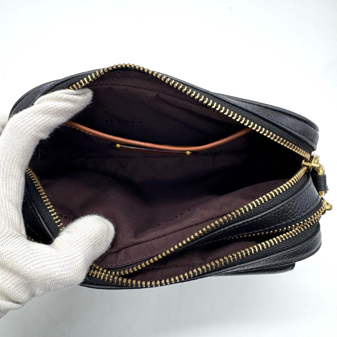 コーチ C0823 ウィロウ ショルダーバッグ カメラバッグ ブラック レザー