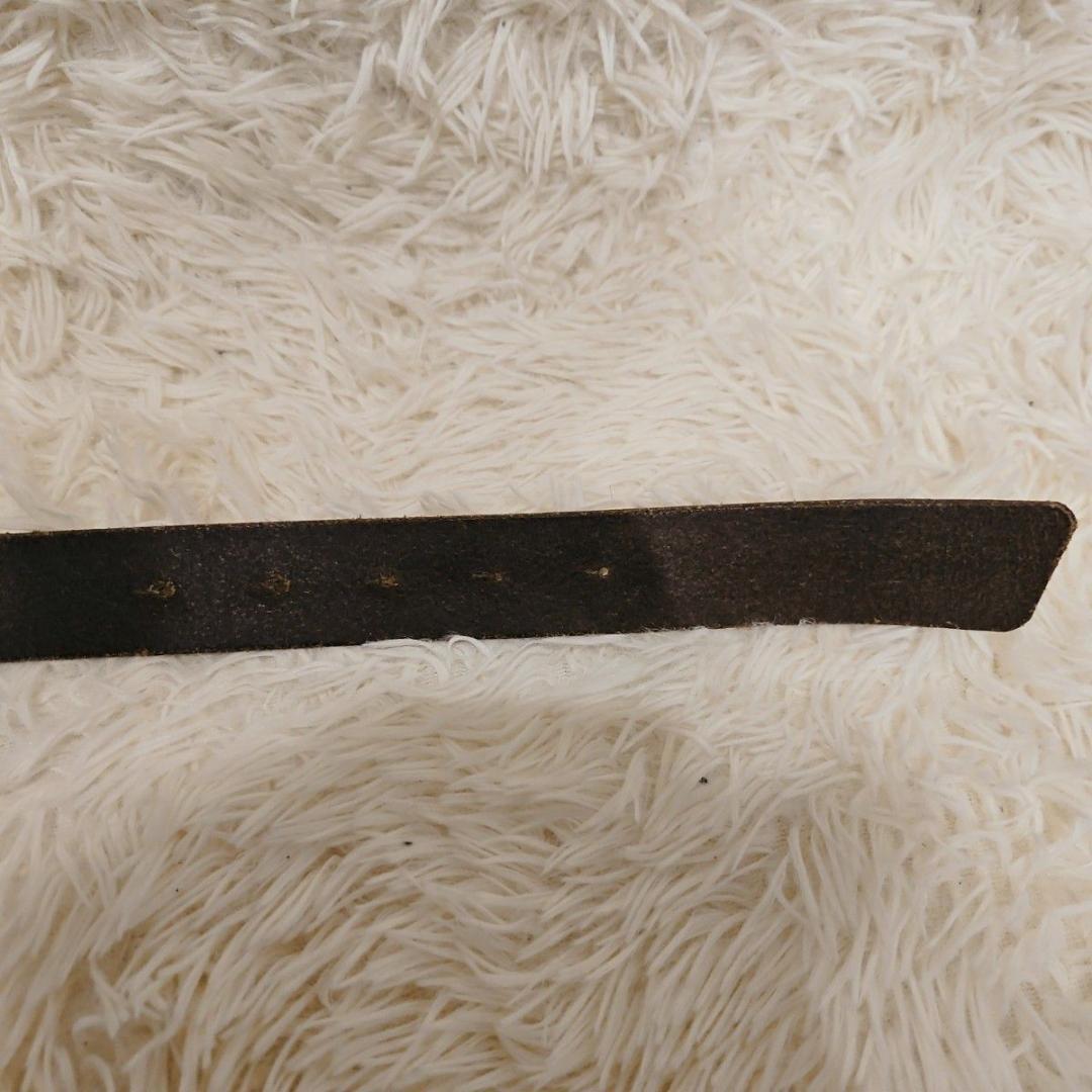 美品 RED MOON レッドムーン ベルド ロゴ刻印 ブラウン プレート 本革