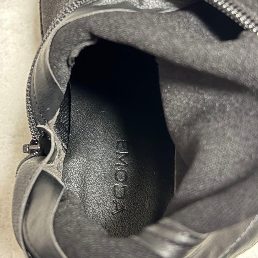 ほぼ新品EMODA スクエアフィット S ロングブーツ ニイハイブーツ 厚底 黒