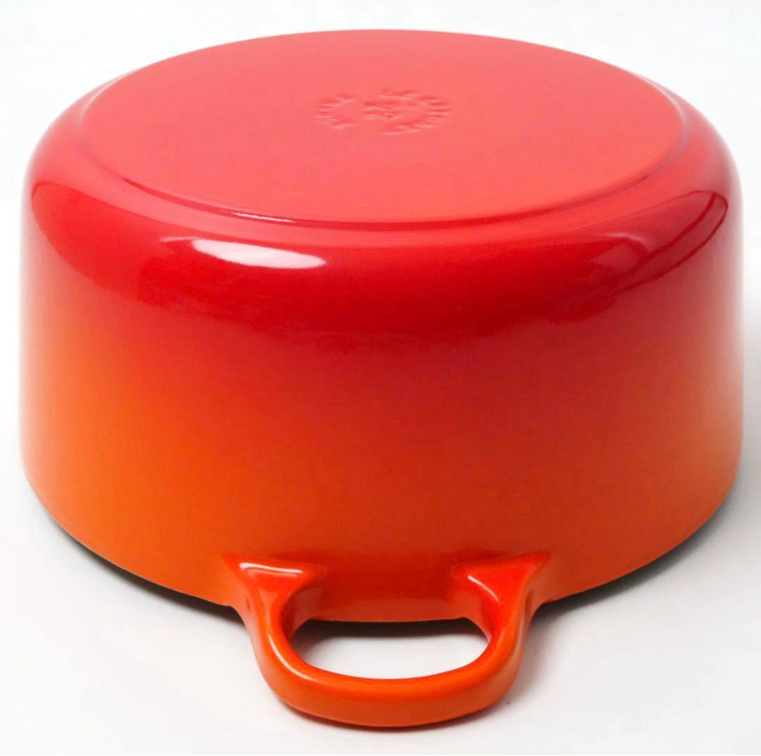 【極美品】LE CREUSET　ココット ロンド オレンジ22cm