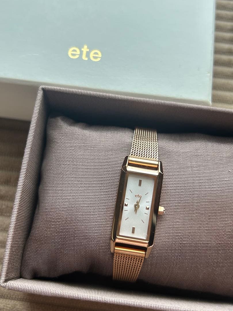 ete レディース 時計 ゴールド メッシュバンド