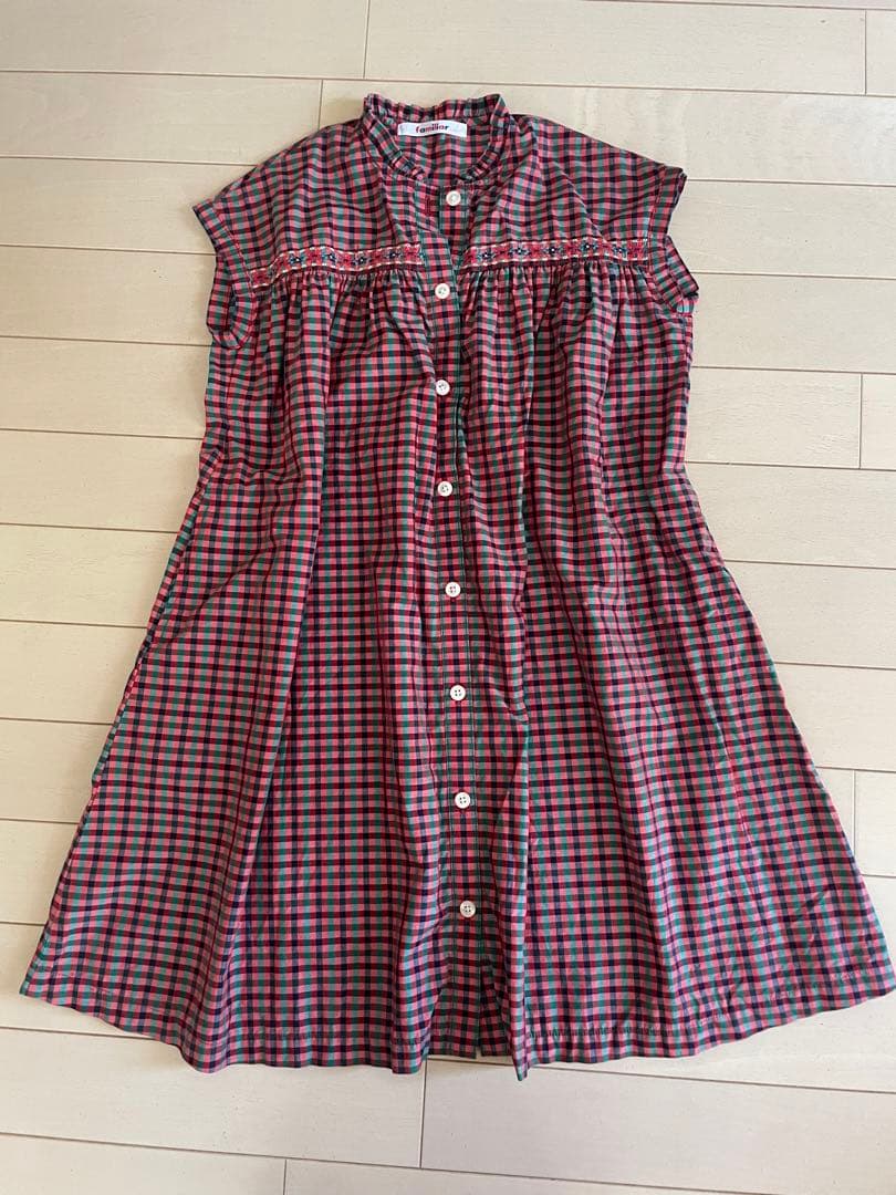 ミモザ！Familiar☆チェックワンピース☆120/130☆
