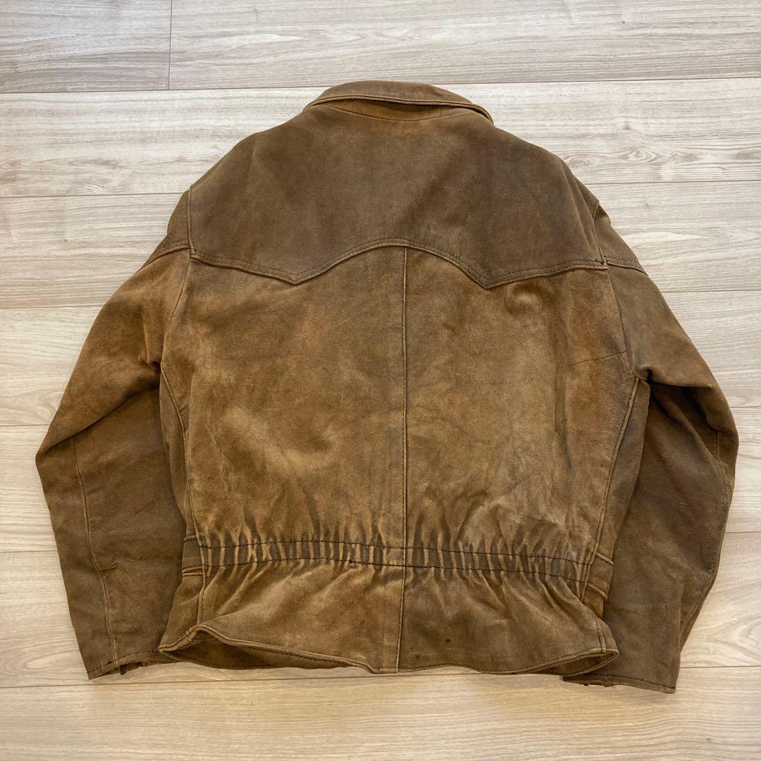 ライダース　スウェード　本革　バイシクルジャケット　ユーロ　アウンノン　80s