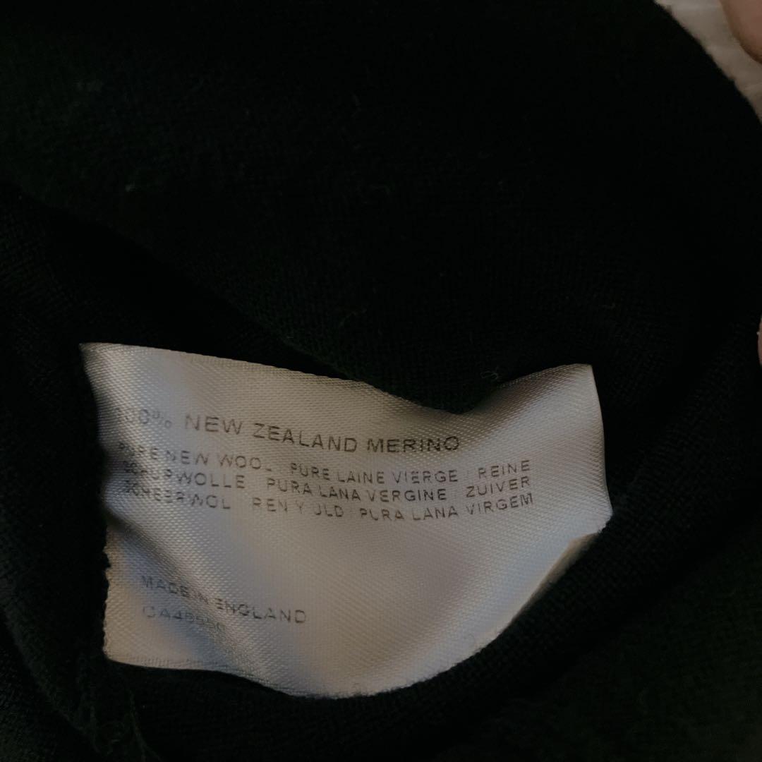 美品 ジョンスメドレー　メリノウール100% ブラック カーディガン M 黒