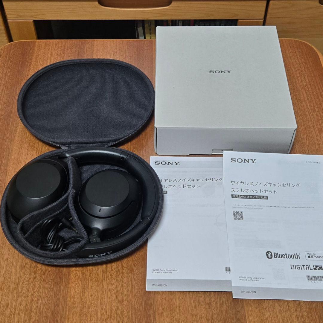 Sony WH-XB910N ワイヤレスヘッドホン 黒 ハードケース付き