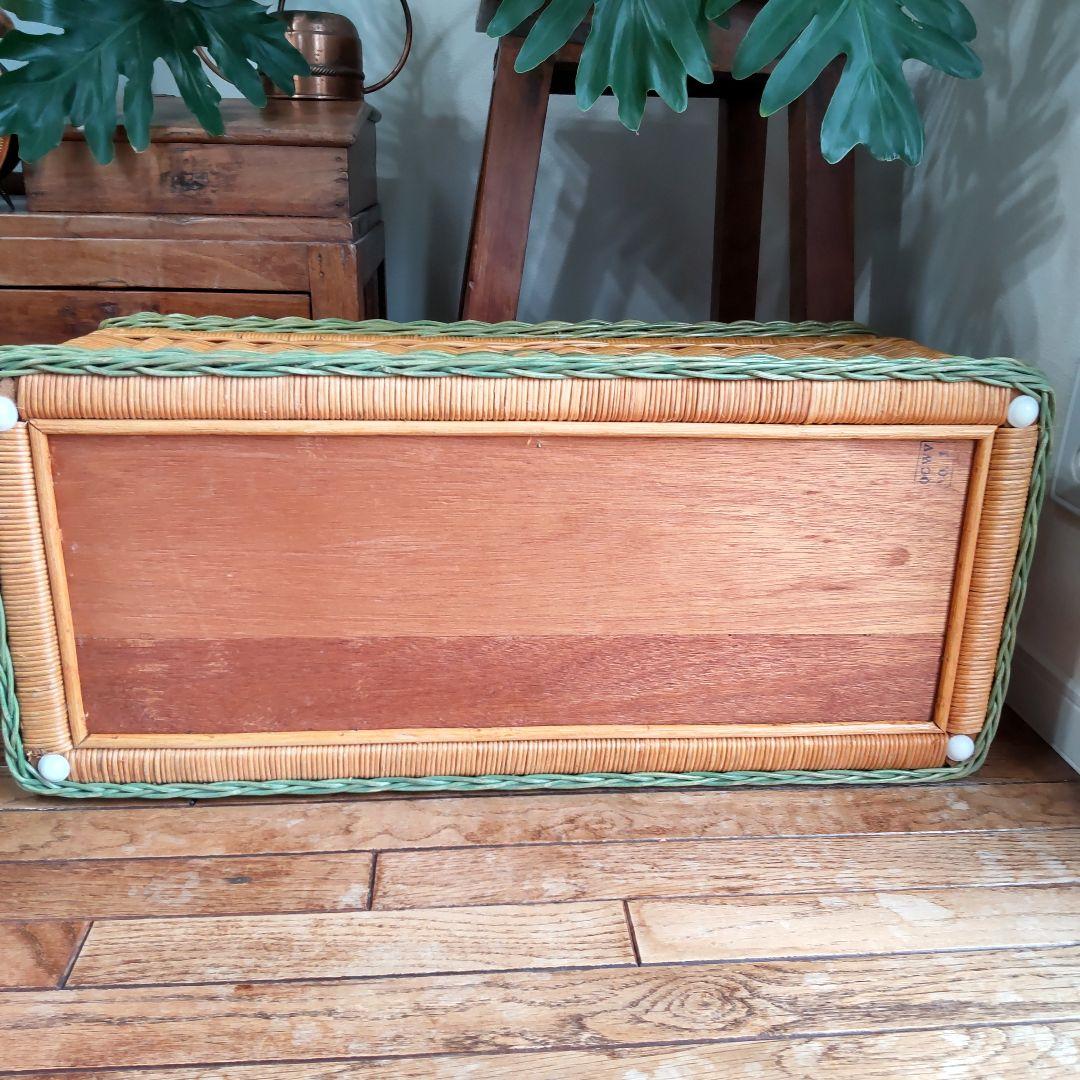 【ラタンの収納ボックス】籐家具 昭和レトロ 北欧 ヴィンテージ アンティーク