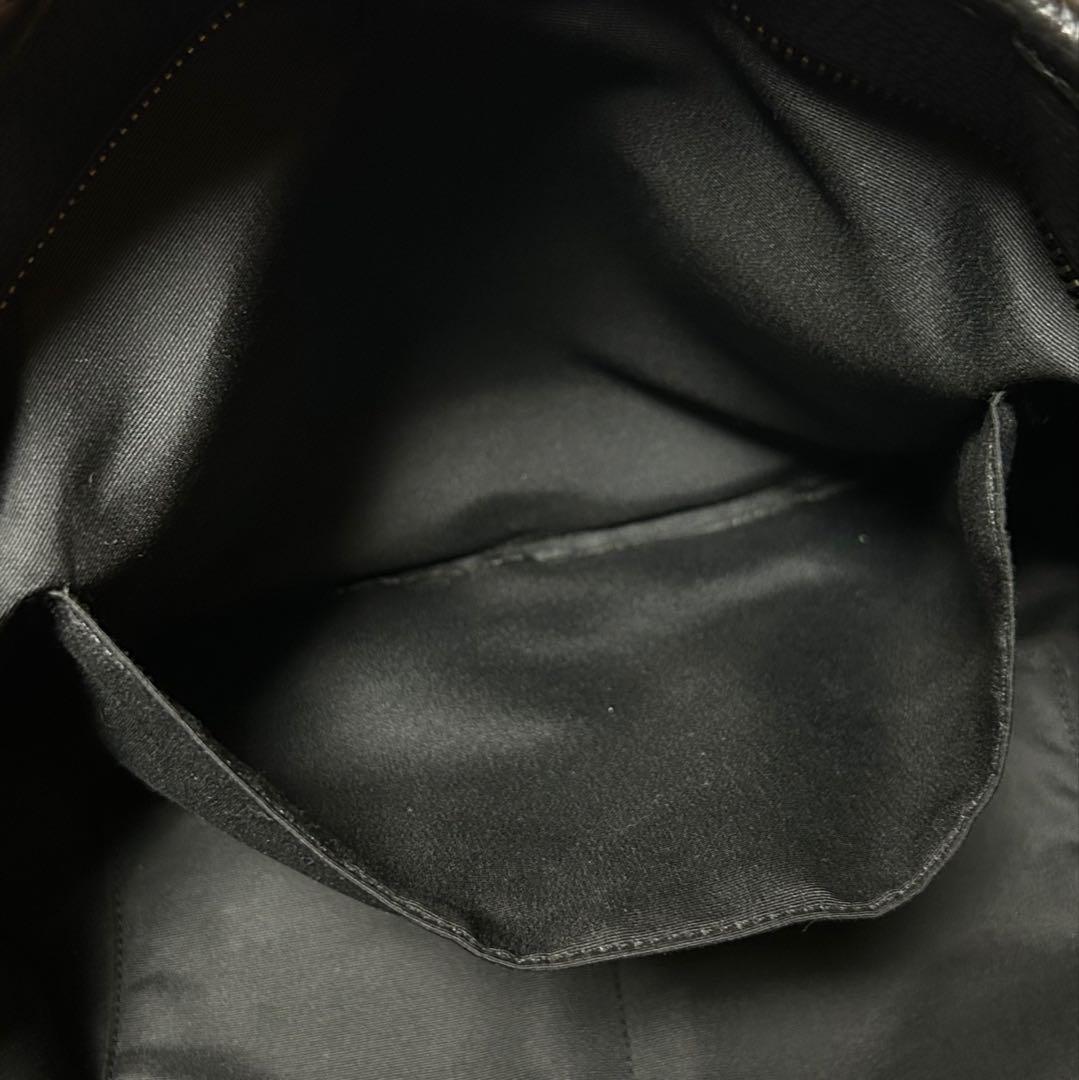 COACH コーチ メンズ シボ革 黒 レザートートバッグ