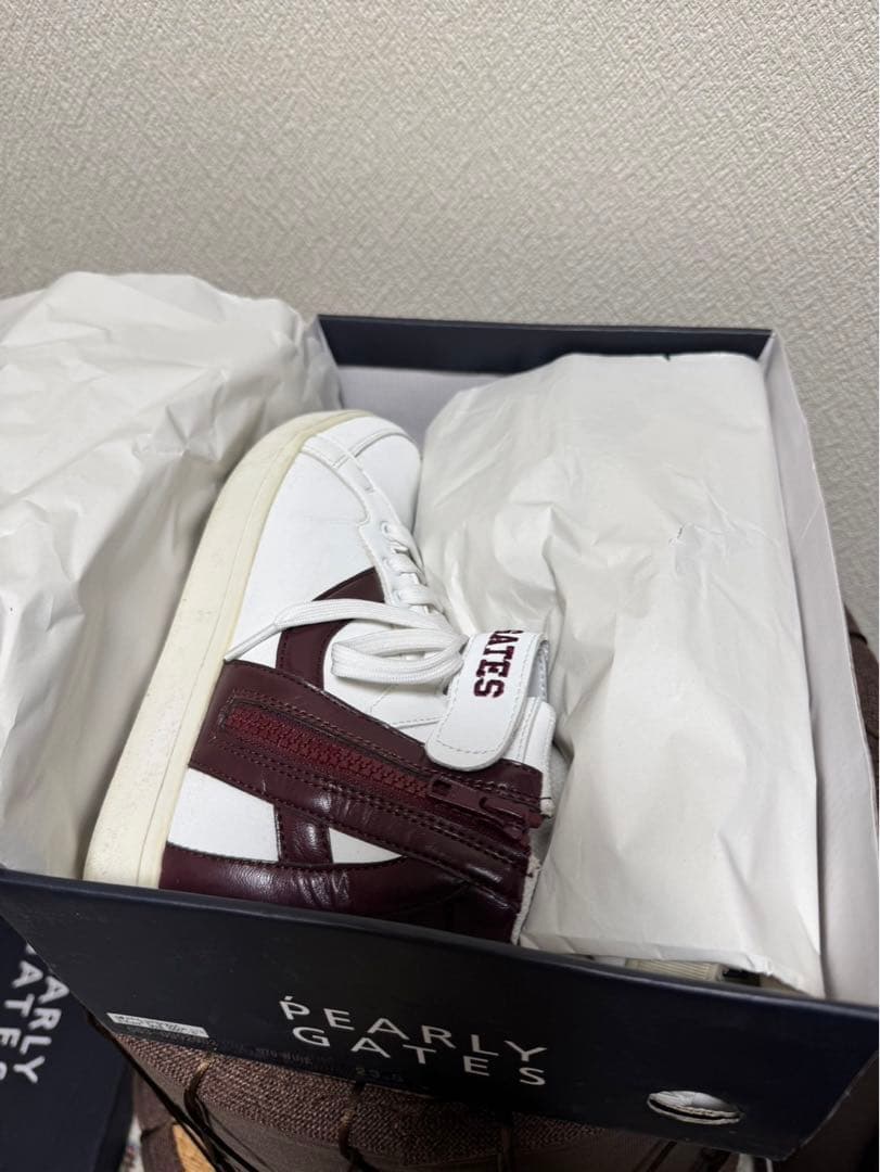 【1度のみ使用】23.5 PEARLY GATES ハイカットスニーカー 89