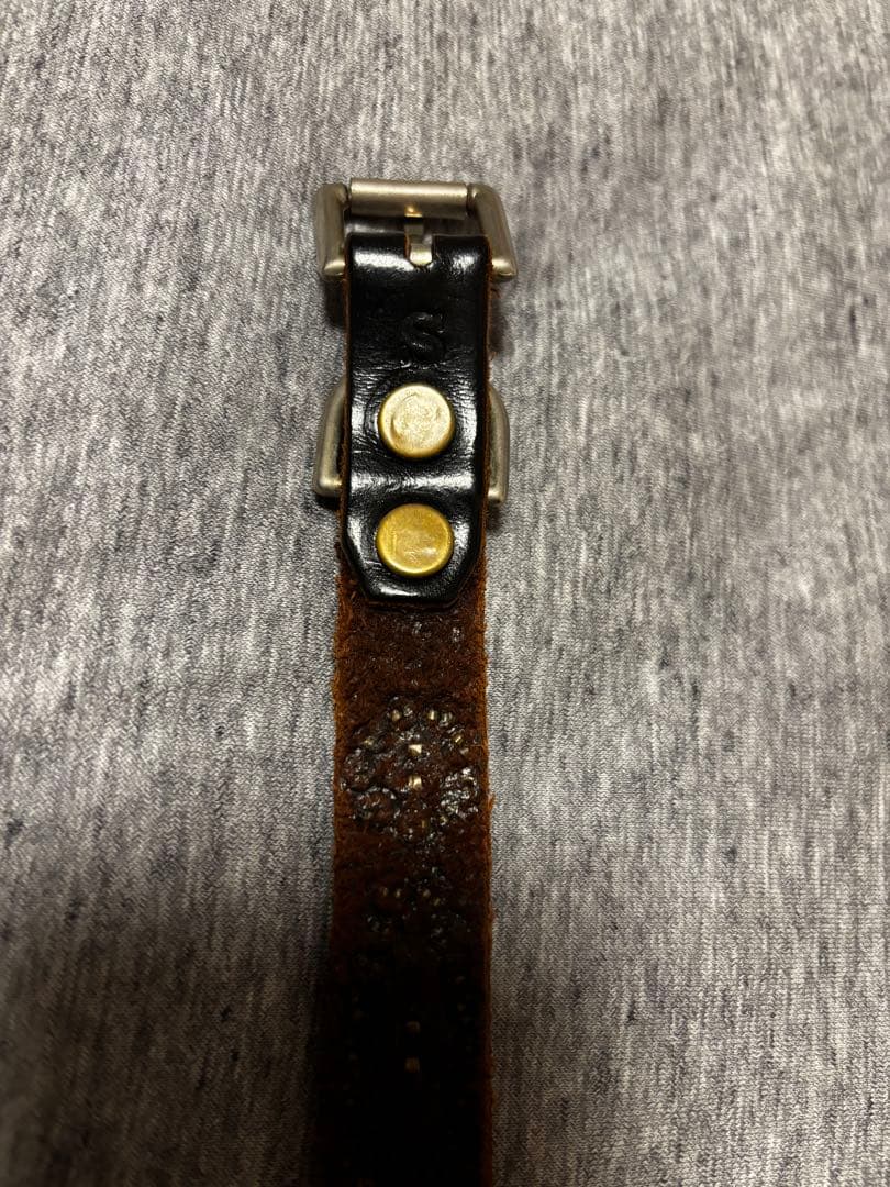 TENDERLOIN×HTCテンダーロインスタッズナローレザーベルト黒Sキムタク