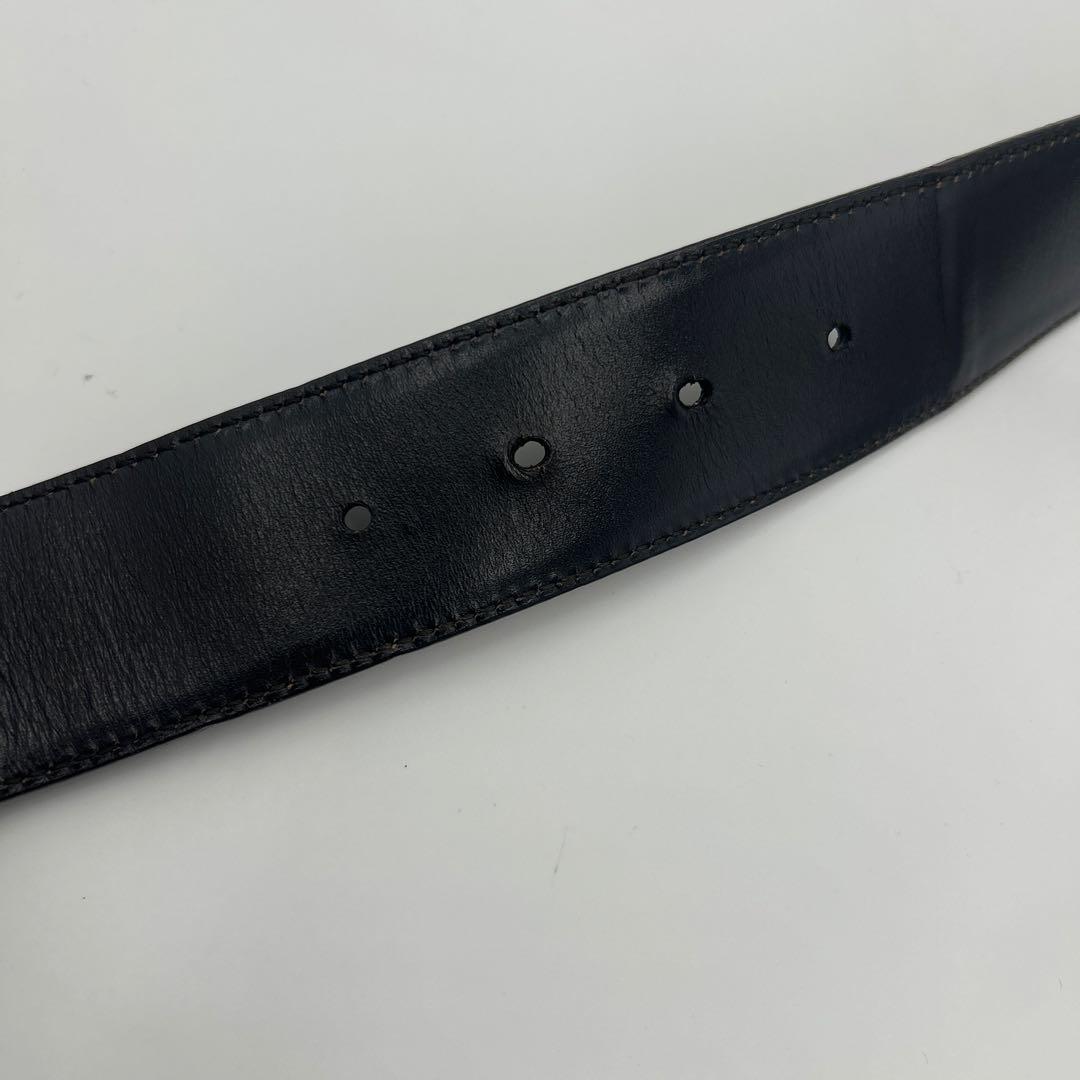 GUCCI インターロッキグ　GG シェリーライン　ベルト　レザー　ロゴ　茶色