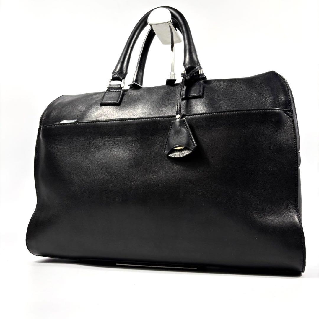 ✨美品✨アニアリ ビジネスバッグ キーリング A4可 カモフラ レザー 濃紺