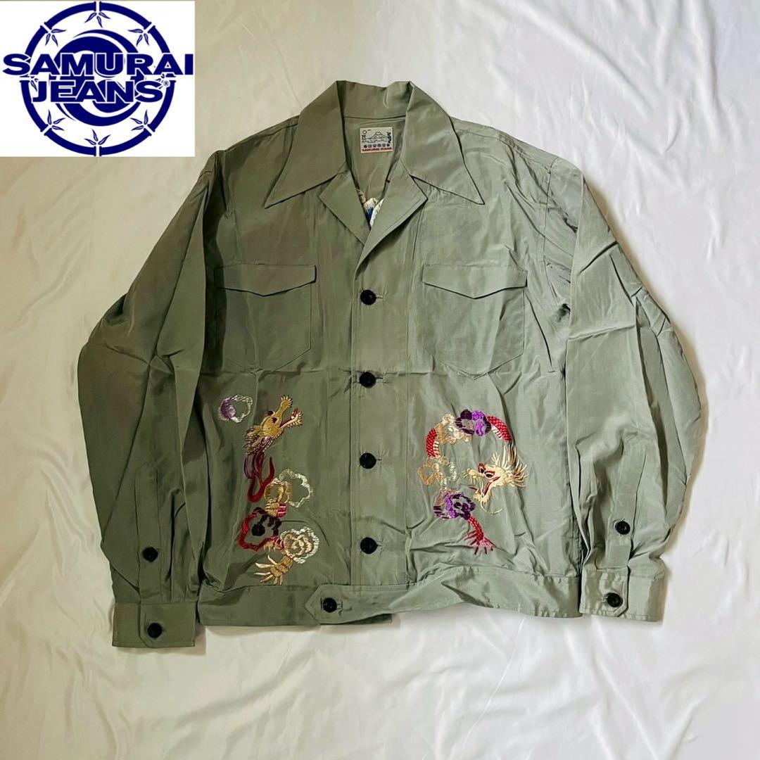 SAMURAI JEANS サムライジーンズ 刺繍 スカシャツ オープンカラー