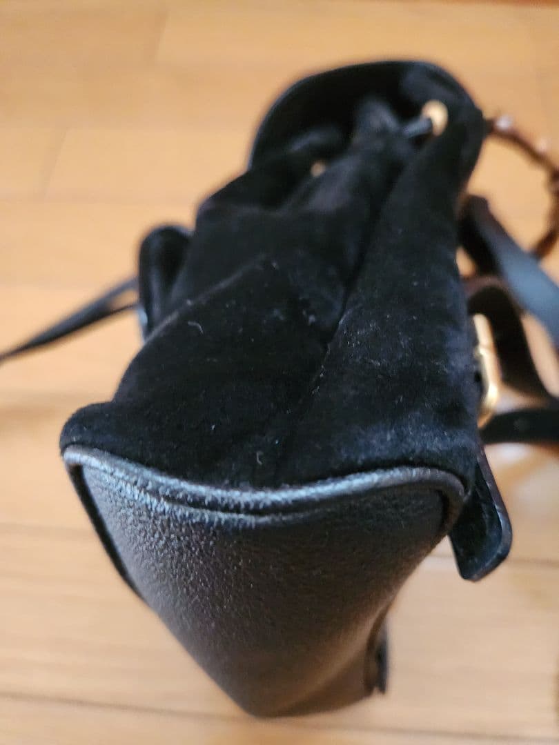 GUCCI　バンブー　黒スエードリュック バンブーハンドル