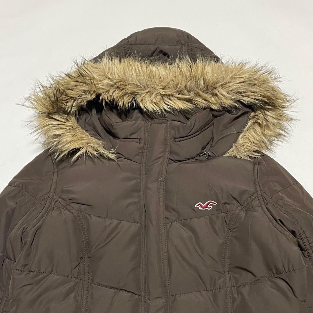 HOLLISTER ダウンジャケット 短丈 フード ファー y2k USA企画