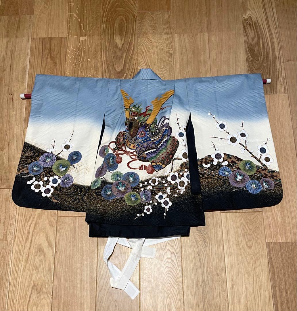 m*e様 七五三 子供用 着物 武士の鎧刺繍