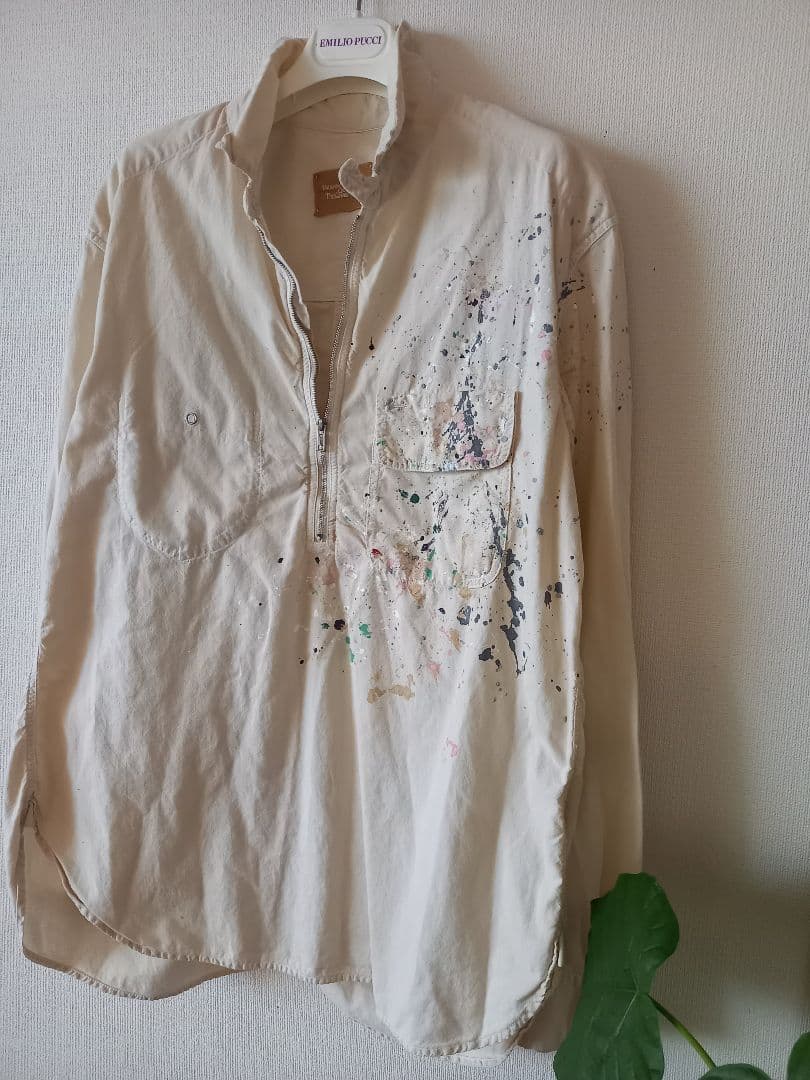 日*5様 2012ss初期ソロイスト☆ペイントハーフジップシャツ☆宮下期☆M