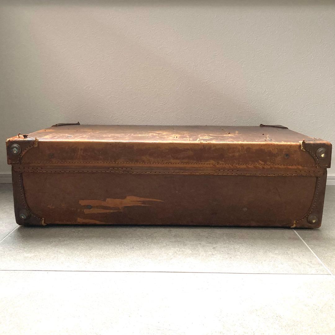特大 ヴィンテージ レザー トランクケース トランクバッグ レトロ雑貨 古道具