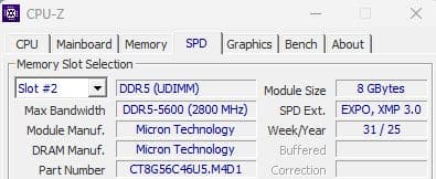DDR5 PC5-44800 8GB 2枚 16GB ADS5600D-X8G