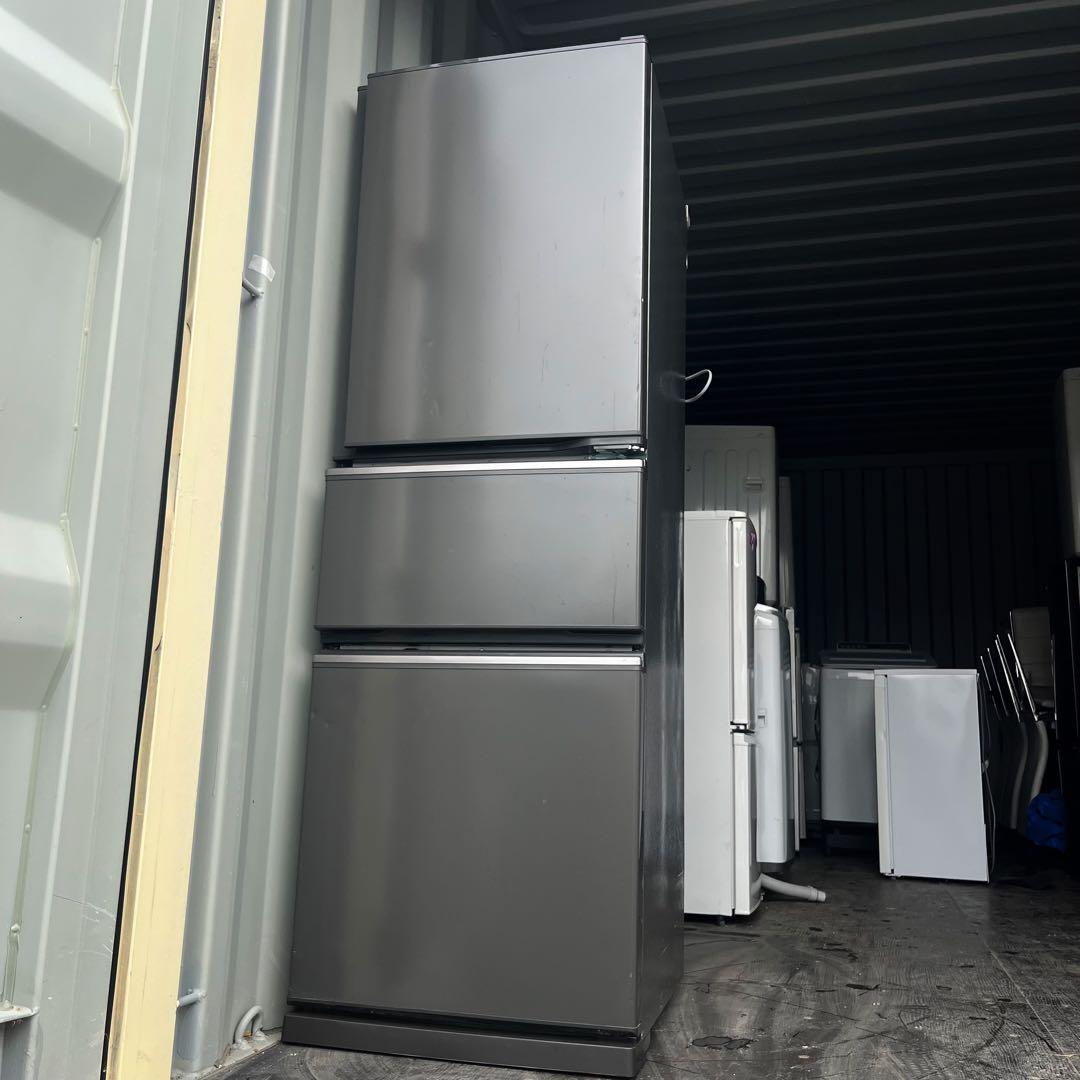 3取付無料！三菱マットチャコールおしゃれインテリアスリム3ドア冷蔵庫！洗濯機