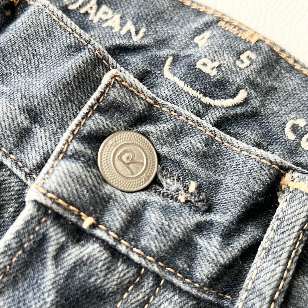 4857【美品】45R ライ麦デニムのシャルロット5 影色納戸　ストレートデニム