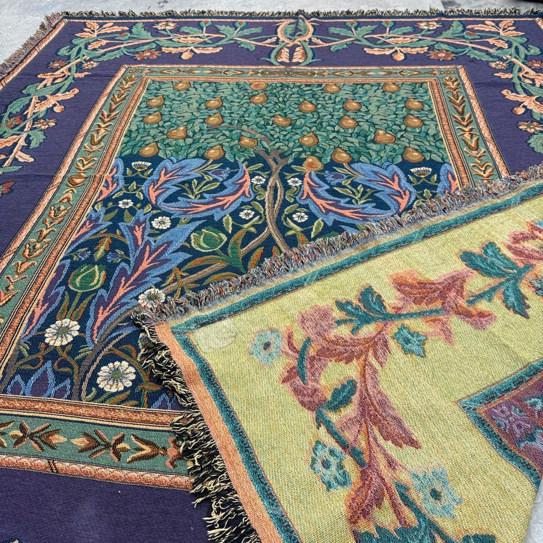 大判　生命の樹　マルチカバー　ソファーカバー　ヴィンテージラグ　240x206