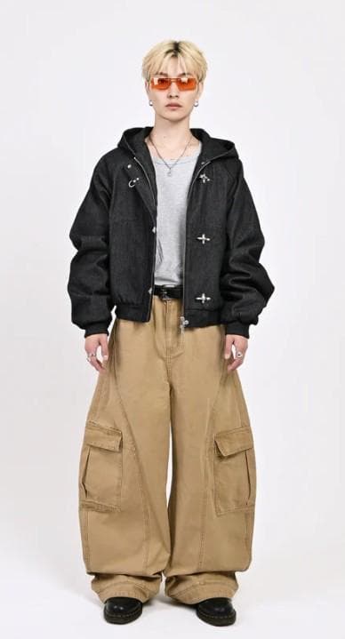 【SALE】L2089トグルフックリジットアクティブジャケットMblack地底人