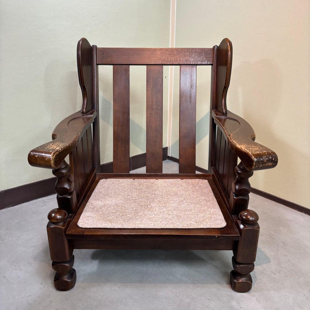 【オールドカリモク】 / 1人掛けソファ 　木製アームチェア