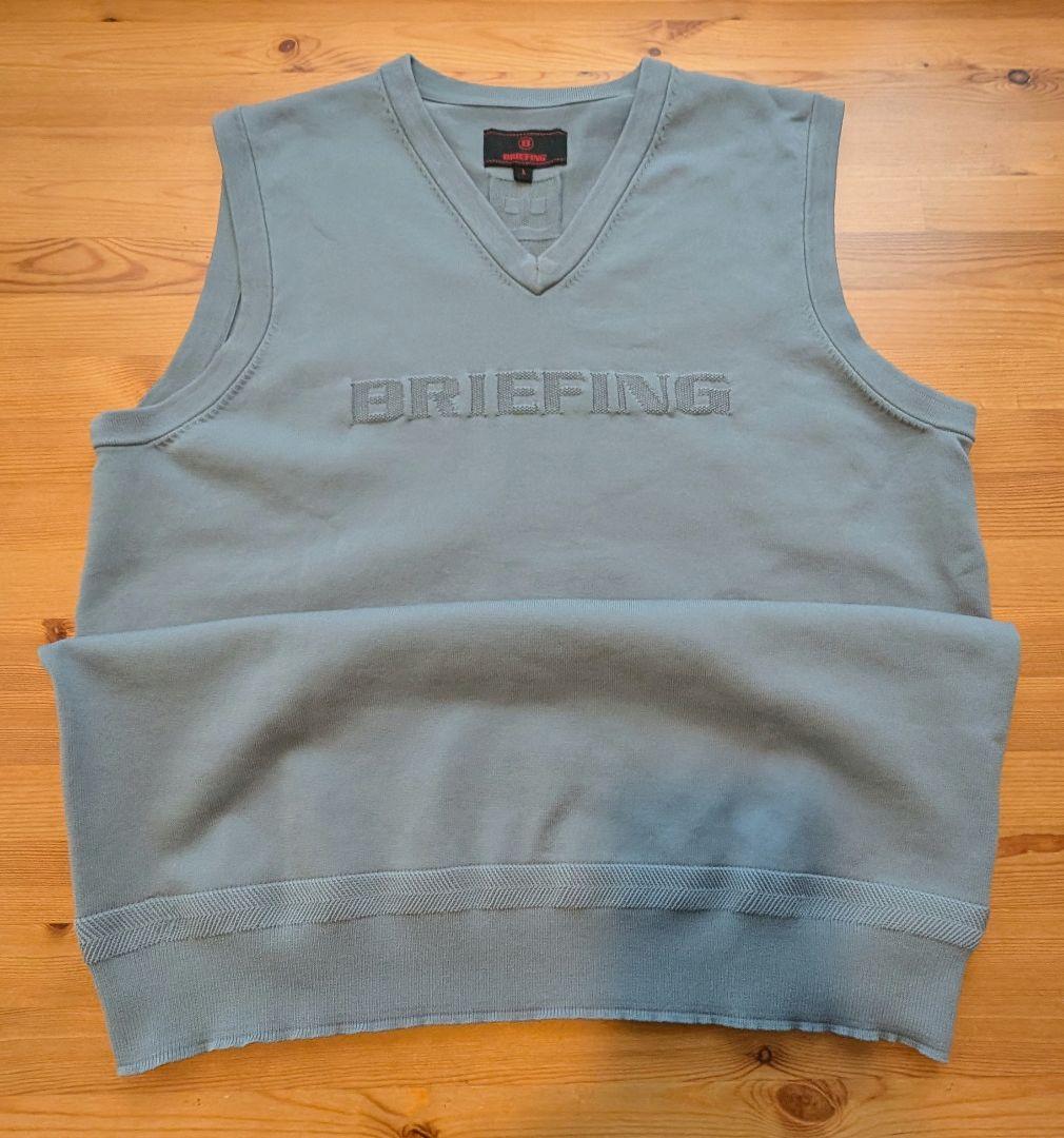 BRIEFING グレー Vネックベスト Lサイズ