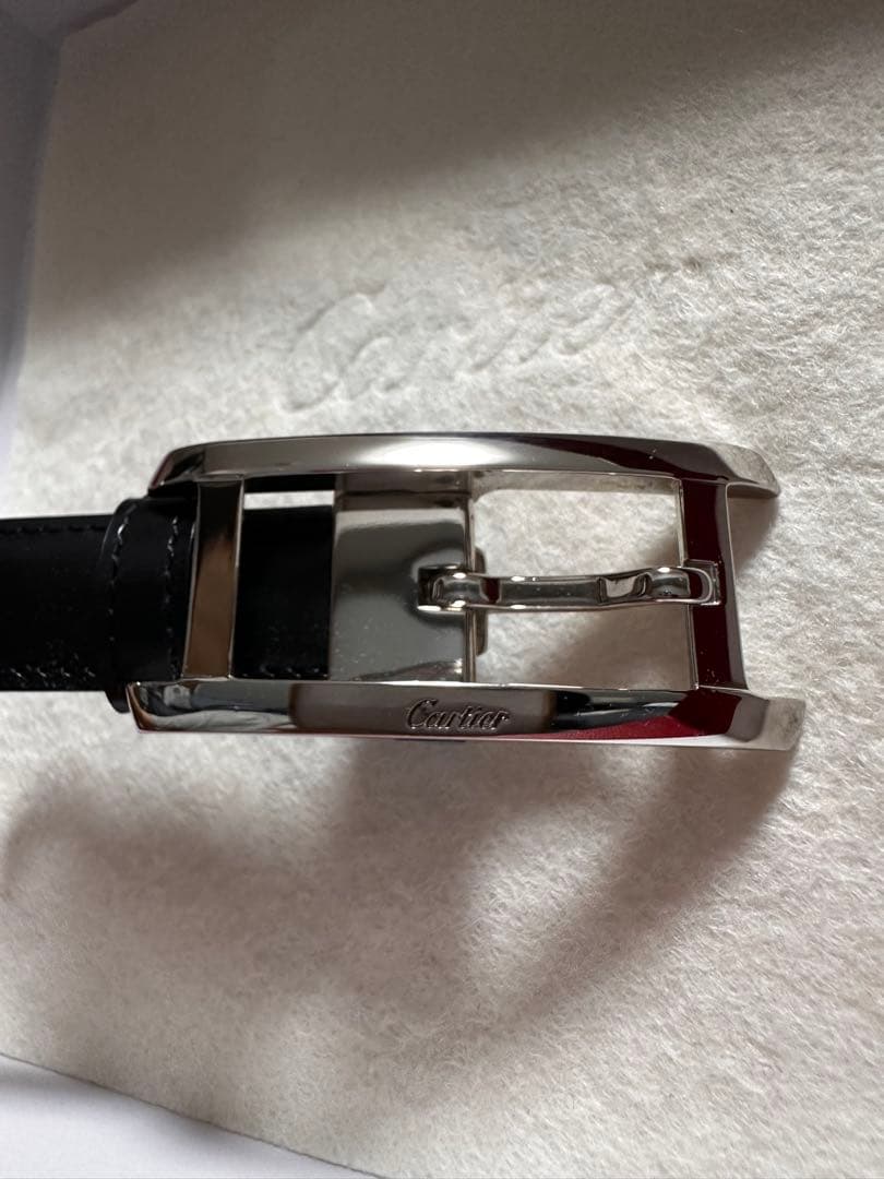 美品 Cartier カルティエ タンク ナローベルト ブラック レザー 黒