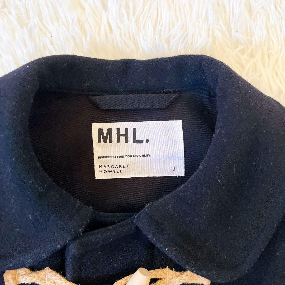 MHL. マーガレットハウエル 丸襟 ダッフルコート トグルボタン ウール 濃紺