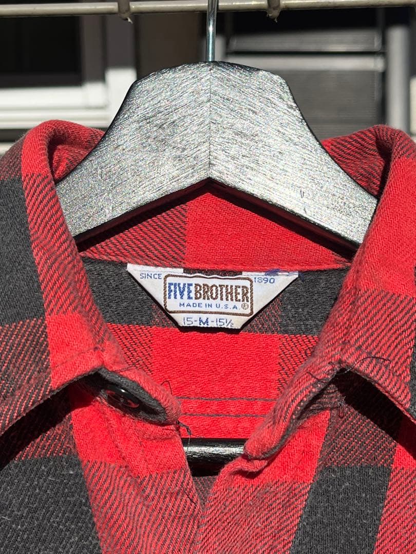 70s-80s USA製　FIVE BROTHER ヘビーネルシャツ M