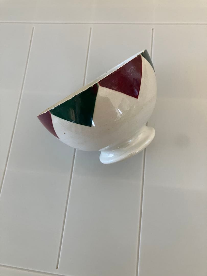 フランス　アンティーク　カフェオレボウル クリスマス紋様　《希少カラー》