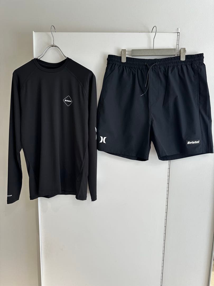 セットFCRB Hurley RASH GUARD、 SWIM SHORTS