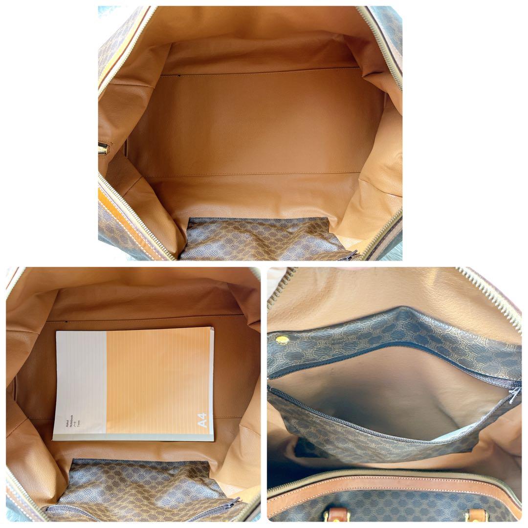 美品✨セリーヌ ボストンバック 大大容量 マカダム柄 トリオンフ 底鋲 鍵付