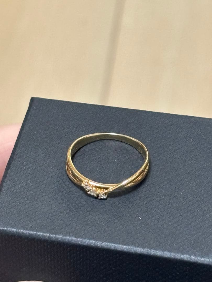 18金ゴールド ダイヤモンド ツイストリング