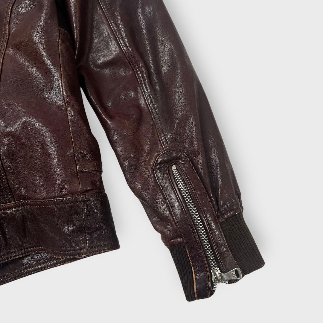 ジャケット・アウター DOLCE&GABBANA leather jacket brown D&G