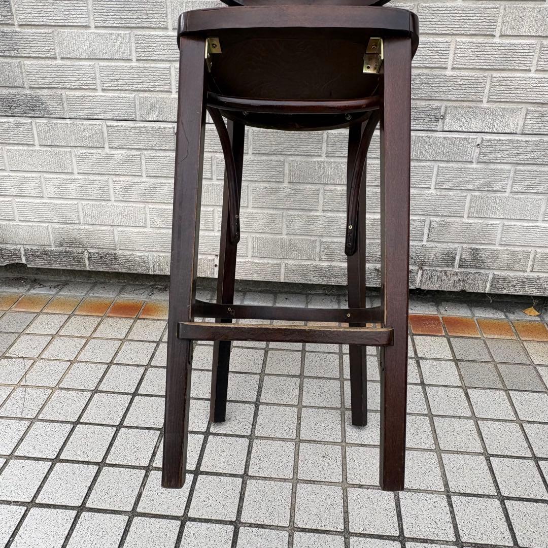 ⑸ 北欧レトロ 木製椅子 ベントウッドハイスツール バーチェア ビンテージ