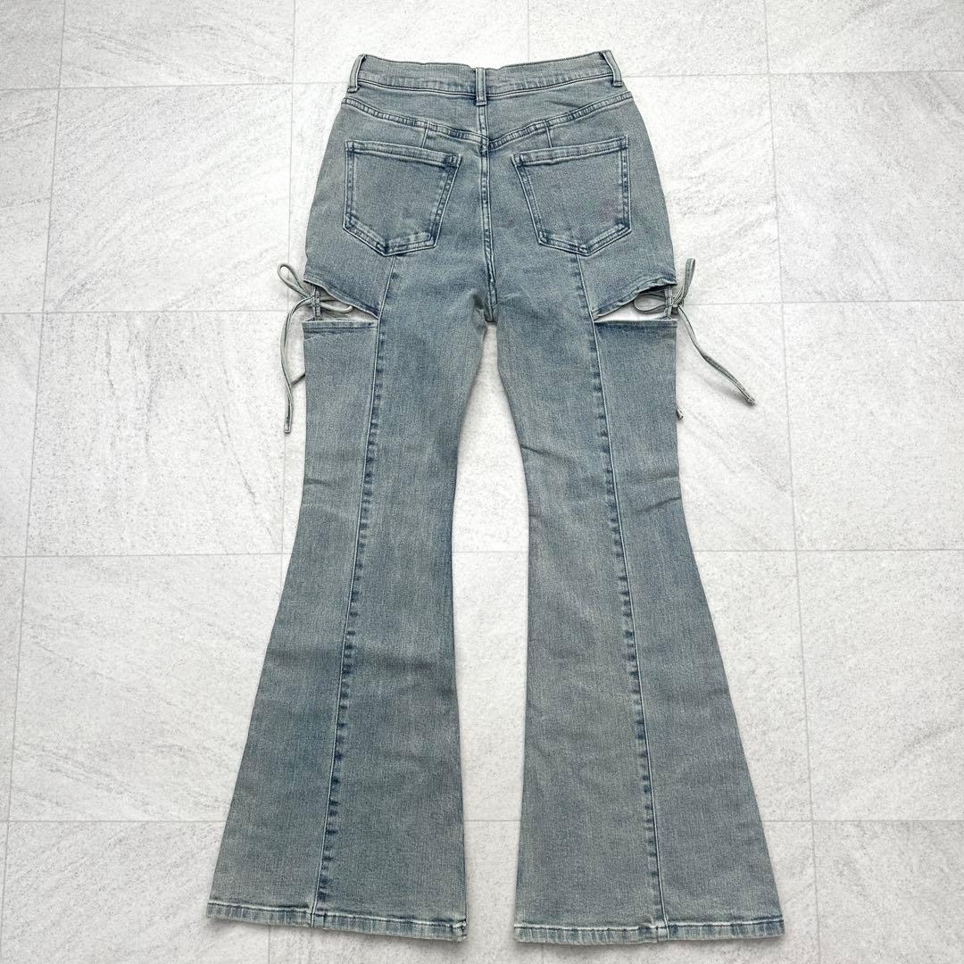 未使用タグ付【RESEXXY】カットアウト リボン デニムパンツ ICE M