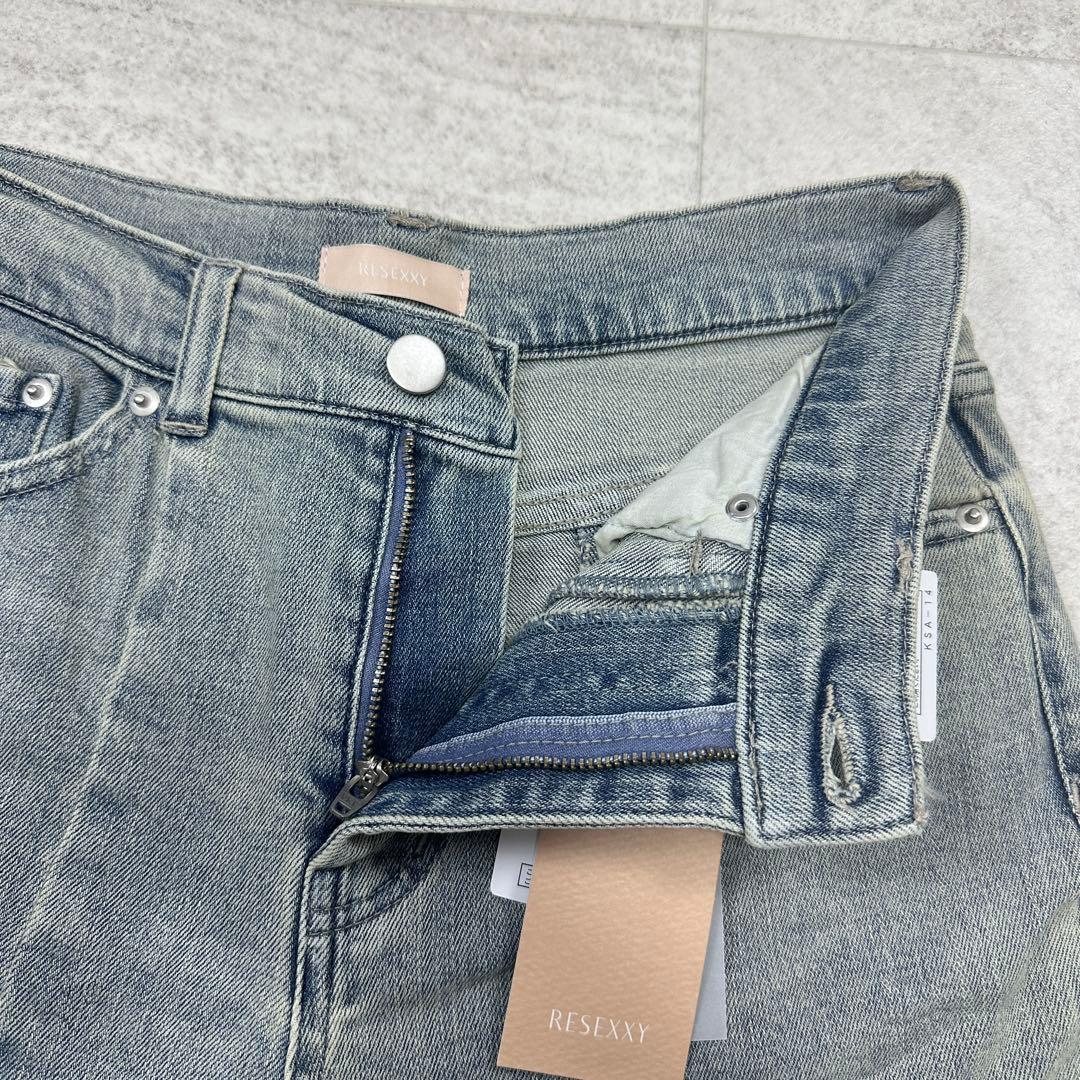 未使用タグ付【RESEXXY】カットアウト リボン デニムパンツ ICE M