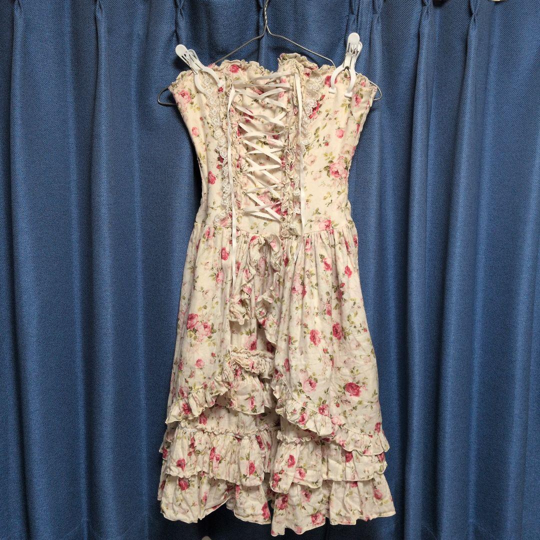 ATELIER-PIERROT フラワープリント ノースリーブワンピース