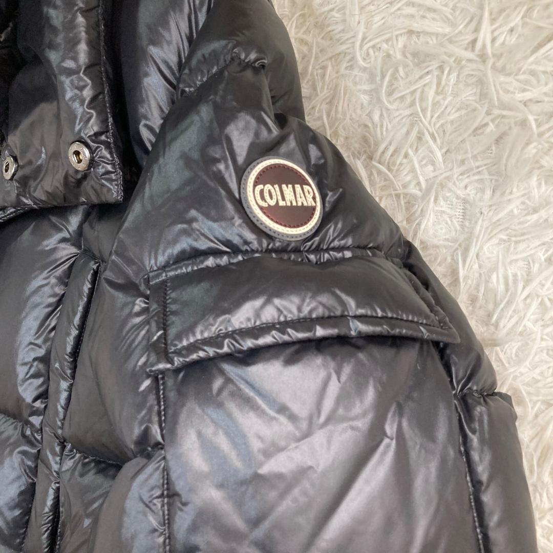 17210✨コルマー 52 LL シャイニー 肩ロゴ ダウンジャケット ブラック